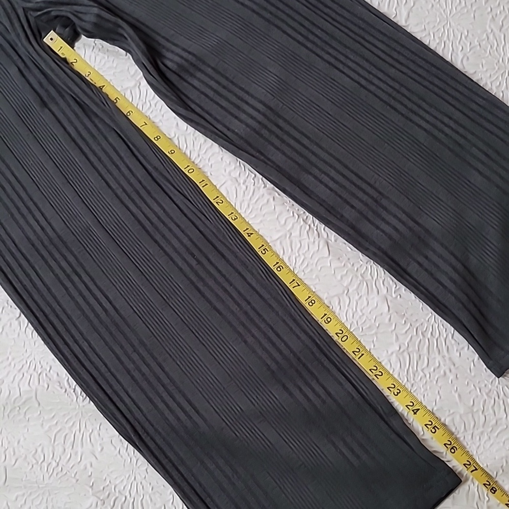 Ekouaer Ribbed Knit Casual Dark Gray Pull-On Pants, Size M - Picture 11 of 14